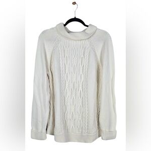 Talbots Cream Cable Knit Turtleneck Sweater💕